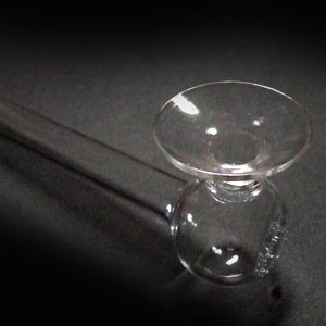 皿付クラックパイプパイプ/ハッカパイプ(パイレックス製)【Thin】