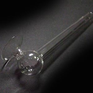 皿付クラックパイプパイプ/ハッカパイプ(パイレックス製)【Thin】