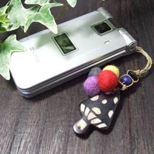 ウッドきのこストラップ