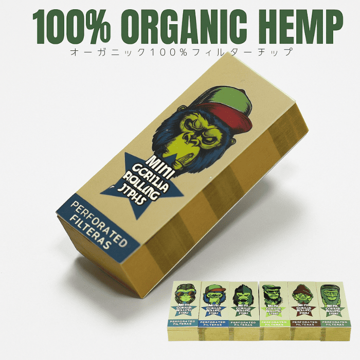 フィルター チップ オーガニックヘンプ100% 手巻きタバコ CBD 用 ローチ ジョイント ローリングペーパー シガレットペーパー ナチュラル 紙巻きタバコ 喫煙具