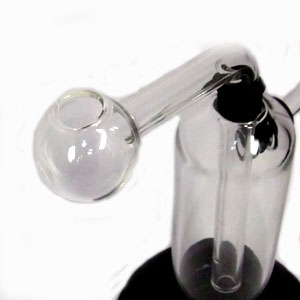 パイレックス製フタ付きクラックガラスボング/シリンダー