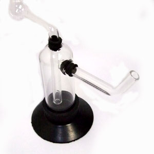 パイレックス製フタ付きクラックガラスボング/シリンダー