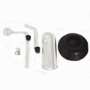 パイレックス製フタ付きクラックガラスボング/シリンダー